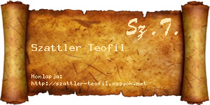Szattler Teofil névjegykártya